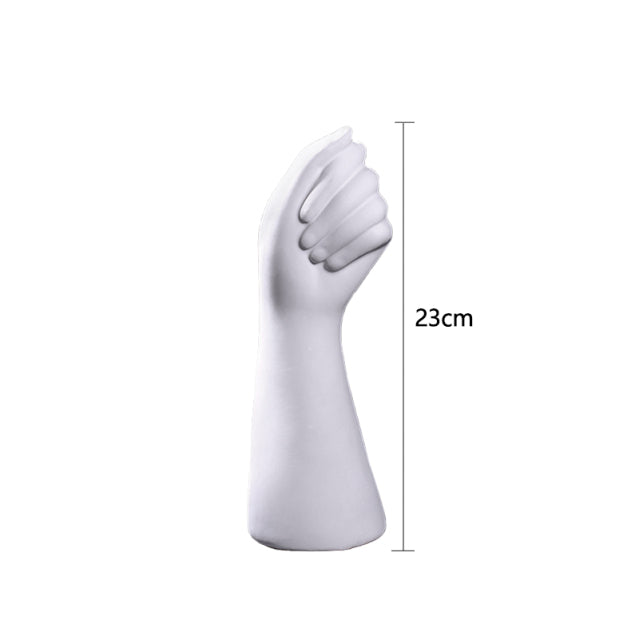 White Ceramic Hand Vase