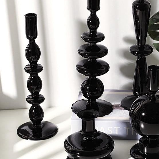 Rue Glass Candlestick Set