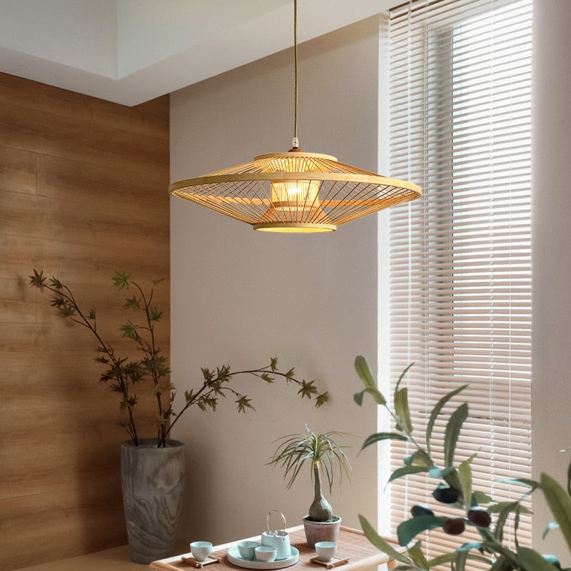 Hand Woven Vintage Rattan Light