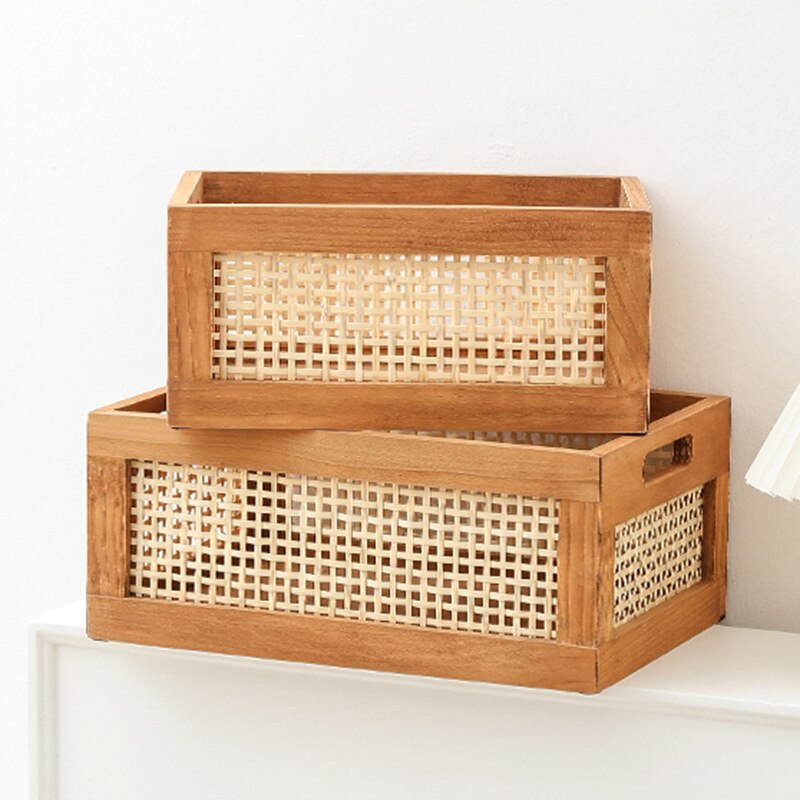 Solid Wood & Bamboo Storage Basket