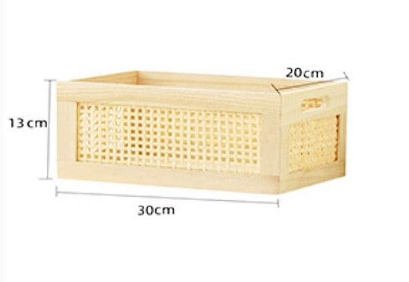 Solid Wood & Bamboo Storage Basket