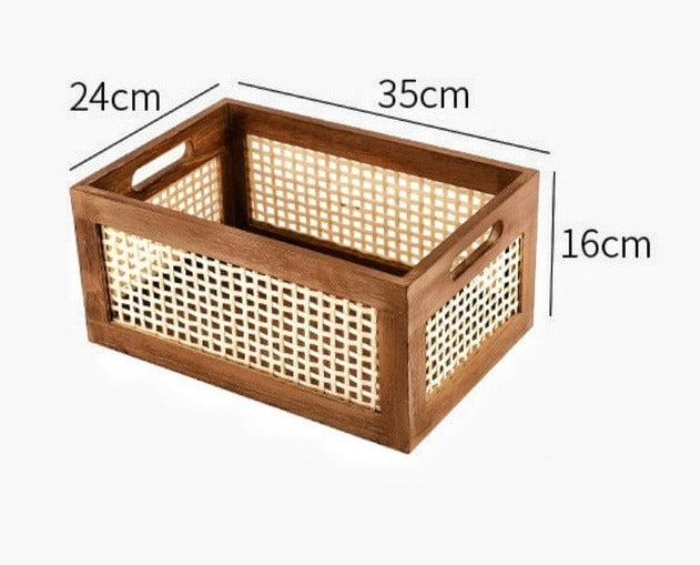 Solid Wood & Bamboo Storage Basket