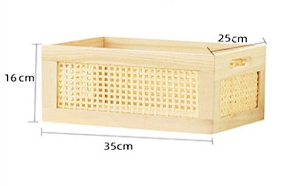 Solid Wood & Bamboo Storage Basket