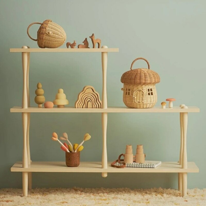 Hand Woven Rattan Mushroom Basket