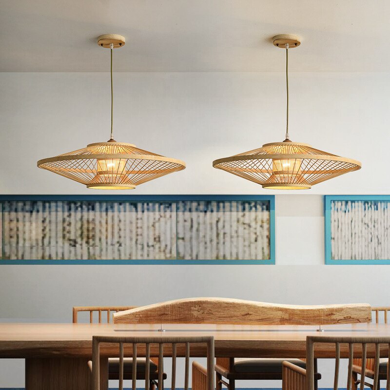 Hand Woven Vintage Rattan Light