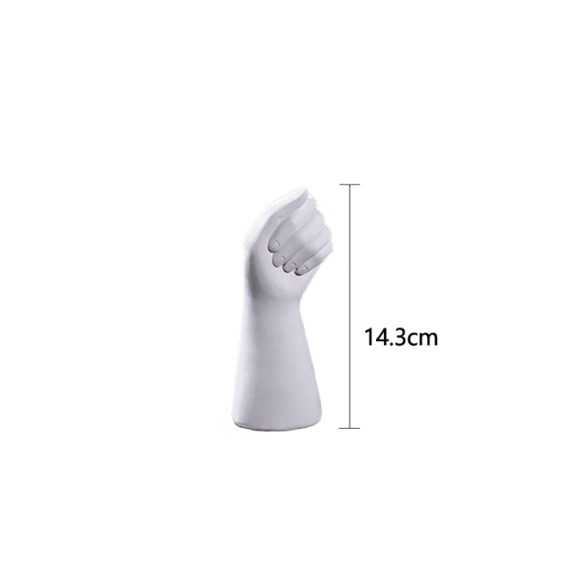 White Ceramic Hand Vase
