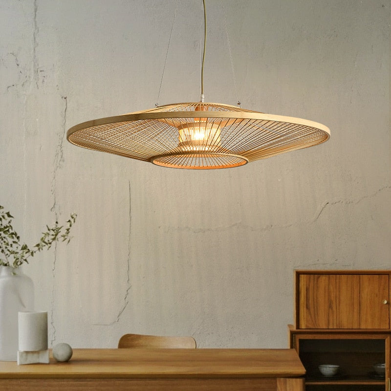 Hand Woven Vintage Rattan Light