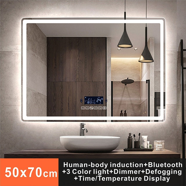LED Rectangle Bluetooth Mirror
