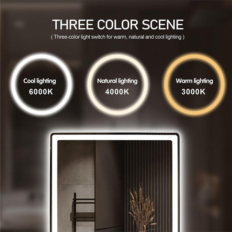 LED Rectangle Bluetooth Mirror