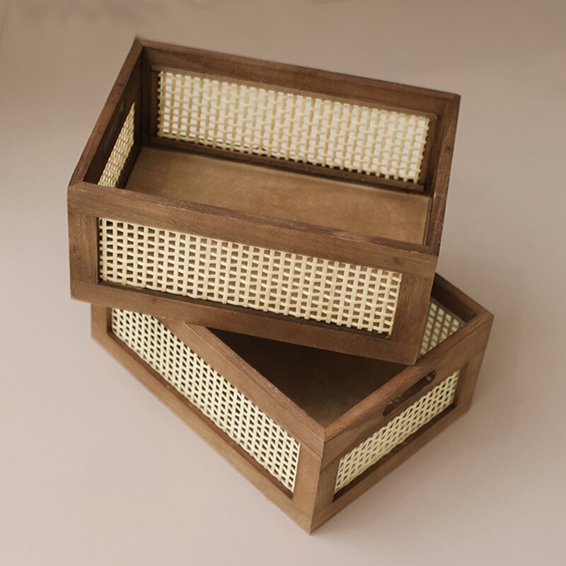 Solid Wood & Bamboo Storage Basket