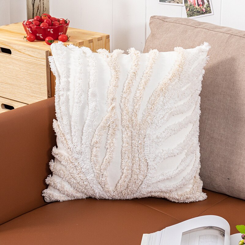 Home Decor Cushion Cover Beige Grey Tufted Coral Stylish Pillow Cover 45x45cm/30x50cm For Sofa Bed Chair Living Room Bed Room