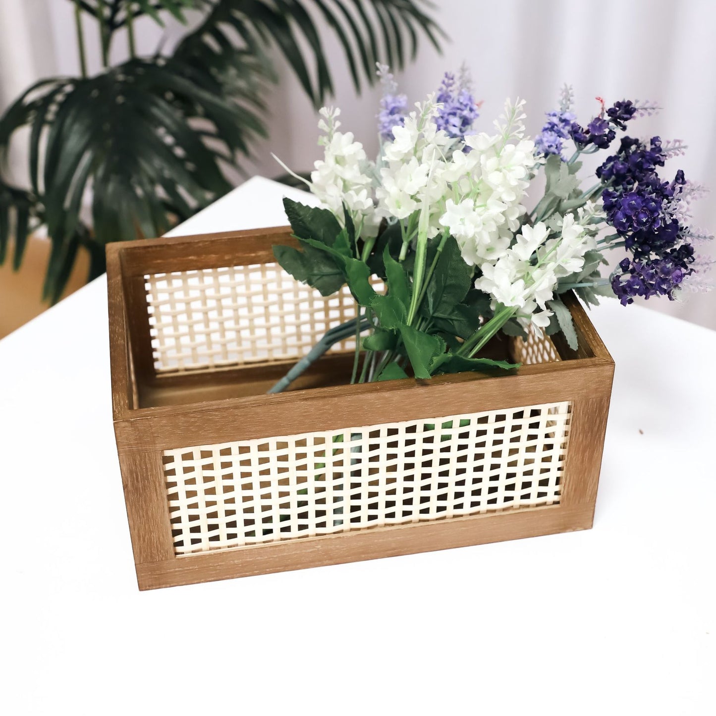 Solid Wood & Bamboo Storage Basket