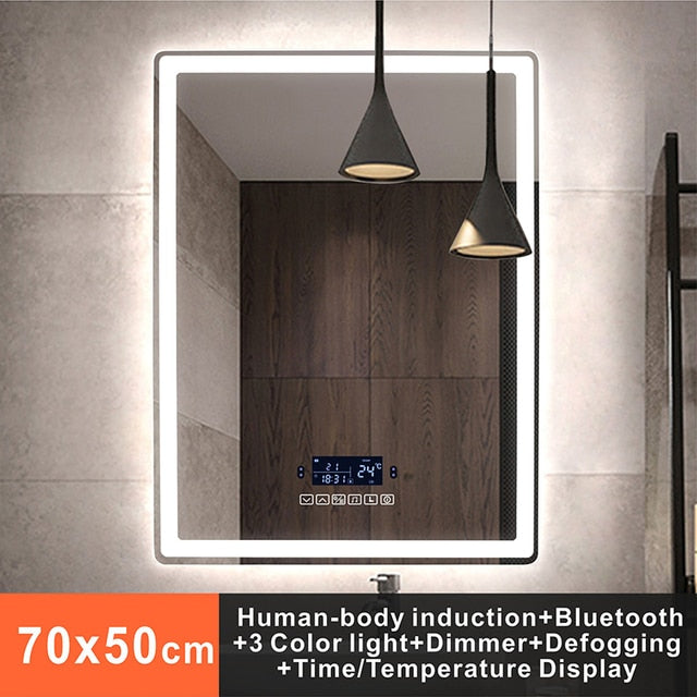 LED Rectangle Bluetooth Mirror