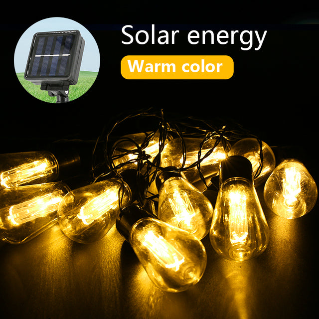 Light-Bulb Solar String Lights