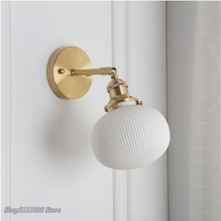 Nordic Ceramic LED Wall Light Bathroom Mirror Bedroom Modern Japanese Style Vintage Wall Lamp Sconce LED home decor Lighting