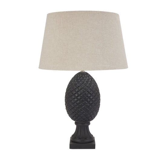 Delaney Grey Pineapple Lamp With Linen Shade