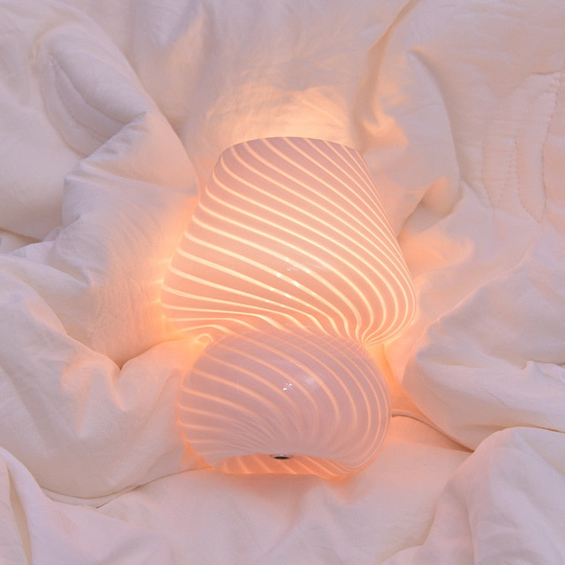 Mushroom Glass LED Bed Lamp